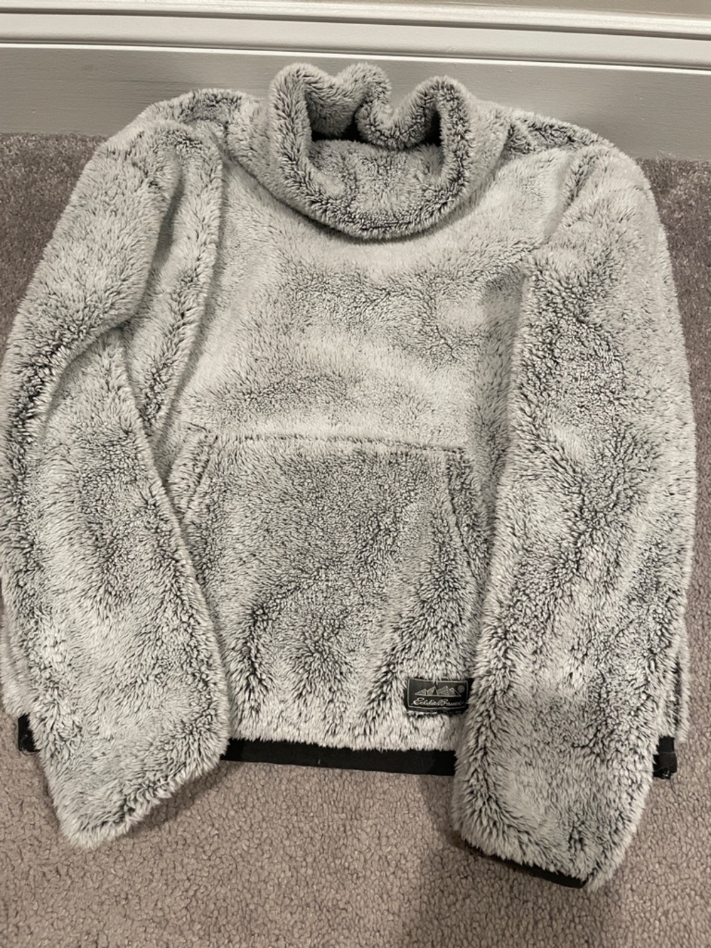 Eddie Bauer Plush Funnel Neck Pullover - Light Gray